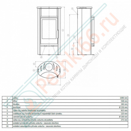 Печь-камин Pori 5 с верхней плитой - бразильский песчаник (ABX)