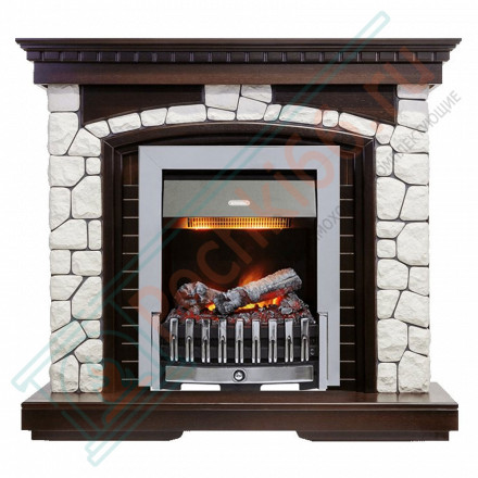 Электрический Каминокомплект Glasgow - Венге / Белый с очагом Brookline Black