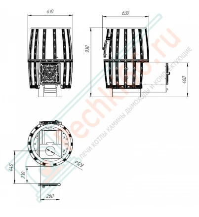 Печь "Витязь" 18 ДТ-4 (Закрытая каменка нерж, Сетчатый кожух) (Березка)