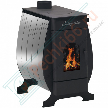 Воздухогрейная печь Сибирячка 12 с кожухом из нержавеющей стали (НМК)