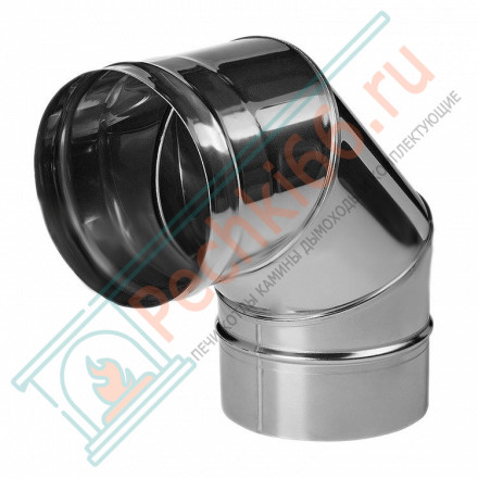 Отвод 90° без изол (НЕРЖ-321/0,5) d-130 (Дымок-Lux)