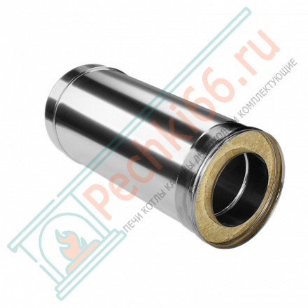 Сэндвич труба для дымохода L=500 (НЕРЖ-321/0,5-НЕРЖ-439/0,5) d-120/200 (Дымок-Lux)