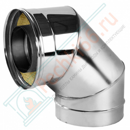 Отвод 90° V50R с изол (AISI-321/0,8-AISI-304/0,5) d-115/215 (Вулкан-Cerablanket)