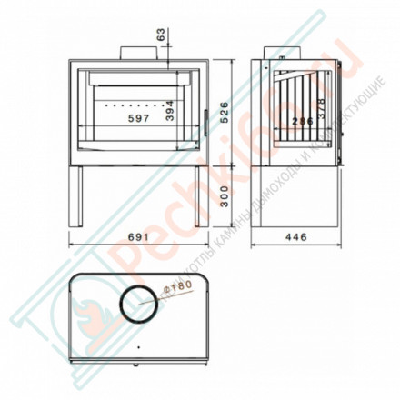 Чугунная печь-камин LCI 7 GF Stove (Liseo Castiron) до 280 м3