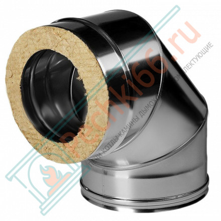 Отвод 90° с изол (НЕРЖ-321/0,5-НЕРЖ-439/0,5) d-150/230 (Дымок-Lux)