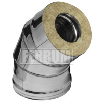 Сэндвич колено 45° (НЕРЖ-430/0,8-НЕРЖ-430/0,5) d-250/350 (Ferrum HF)