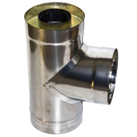 Сэндвич-тройник 90° (НЕРЖ-439/1,0-НЕРЖ-439/0,5) d-160/220 (УМК) Сэндвич-тройник 90° (НЕРЖ-439/1,0-НЕРЖ-439/0,5) d-160/220 (УМК)