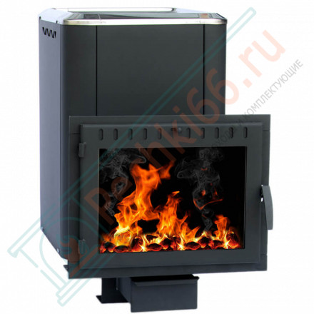 Чугунная банная печь Сибирь-24, конвекционная, с панорамной дверцей (НМК)