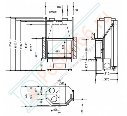 Каминная топка Saphir 1721 (Supra) 11 кВт