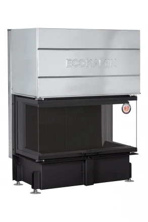 Каминная топка Дельта 1000 KB три стекла черный шамот (Экокамин)