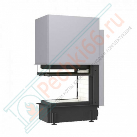 Топка Дельта 700 B три стекла подовое горение принтинг черный шамот (Экокамин)