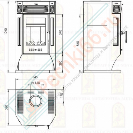 Печь-камин Москва 9 (Мета) до 180 м3