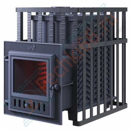 Чугунная печь для бани Гефест GFS-ЗК 30 (М) в сетке (ТехноЛит)