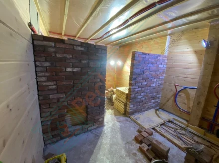 Печь банная ProMetall Атмосфера L, в ламелях "Окаменевшее дерево" под ключ (монтаж 07.2024)