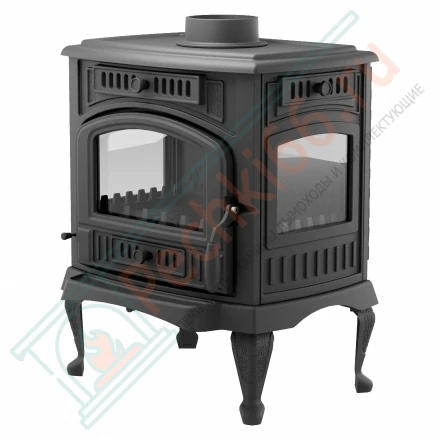 Печь-камин отопительная ПМЧ-13С, с патиной (Сибирский ЖАР)