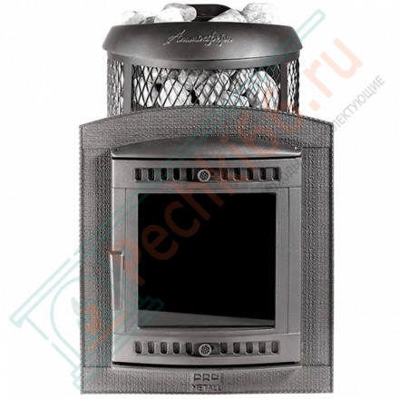 Печь банная "Атмосфера L" с комбинированной облицовкой Окаменевшее дерево наборное (ProMetall)