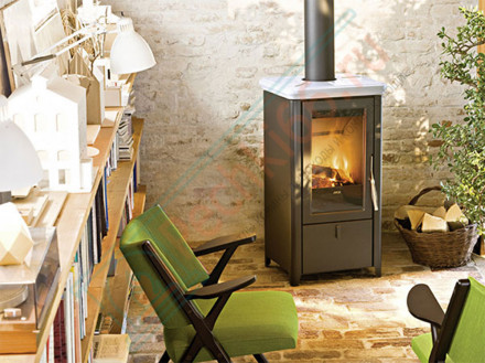 Печь-камин Bahr Bordeaux, верх бордовый (MCZ)