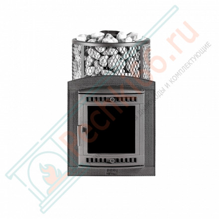Печь для бани Атмосфера L+ КТТ, усиленная каменка, сетка нержавейка (ProMetall)