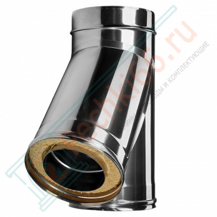 Тройник 45° с изол (НЕРЖ-321/0,8-НЕРЖ-439/0,5) d-130/210 (Дымок-Lux)