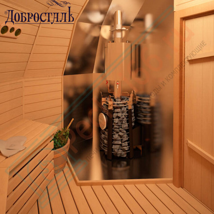 Банная печь Фредерика СТОУН стронг с панорамным стеклом (Добросталь)