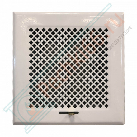 Каминная решетка с клапаном, 170х170-D125, белая (Megaprom)