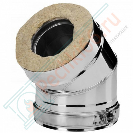 Отвод 15° V50R с изол (AISI-321/0,8-AISI-304/0,5) d-115/215 (Вулкан-Cerablanket)