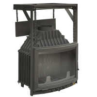 Чугунная топка Панорама 700П, подъемный механизм (Мета) 14 кВт