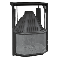 Чугунная топка Призма 850П, подъемный механизм (Мета) 15 кВт