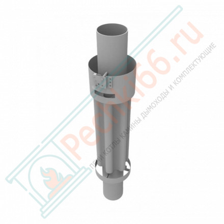 Дымоход - конвектор Окаменевшее дерево перенесённый рисунок + Змеевик, d-115, L=1000 мм (Feringer)