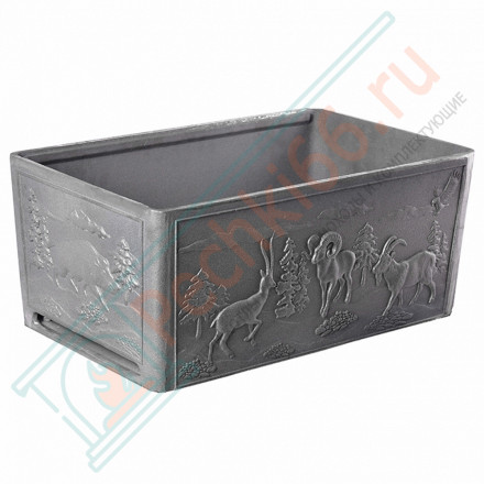 Чугунный мангал литой Красная книга-3, с полкой (Литтех)