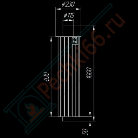 Дымоход - конвектор Змеевик наборный, d-115, L=1000 мм (Feringer)