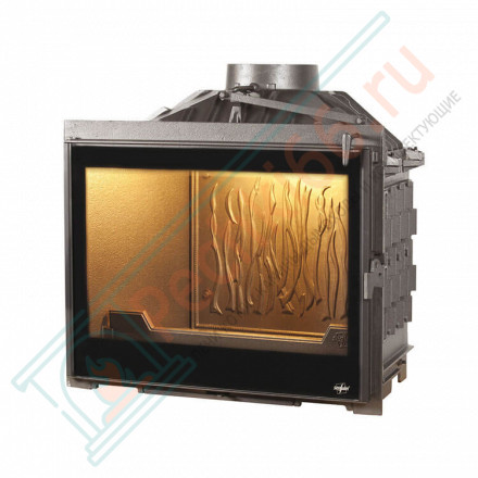 Чугунная топка CELSIUS с открытием дверцы в стороны и с дефлектором версия BLACK LINE (SEGUIN) 12 кВт