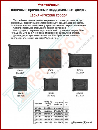 Дверка прочистная ДПрУ-2Рс "Русский собор" уплотненная, окрашенная (Рубцовск-Литком)