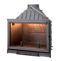 Чугунная топка SUNFLAM с открыванием дверцы в сторону и вверх, с дефлектором двойной подачей воздуха (SEGUIN) 14 кВт