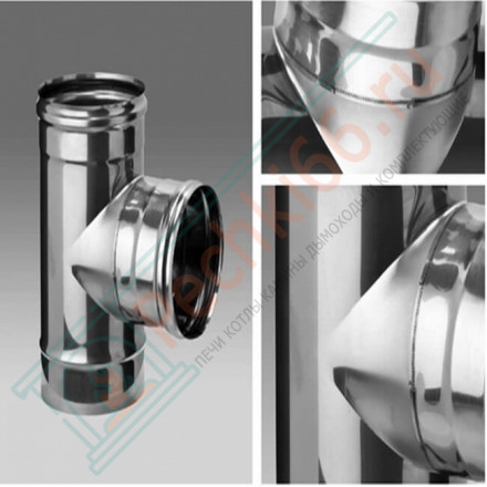Сэндвич тройник 90° (НЕРЖ-430/0,8-НЕРЖ-430/0,5) d-180/280 (Ferrum HF)