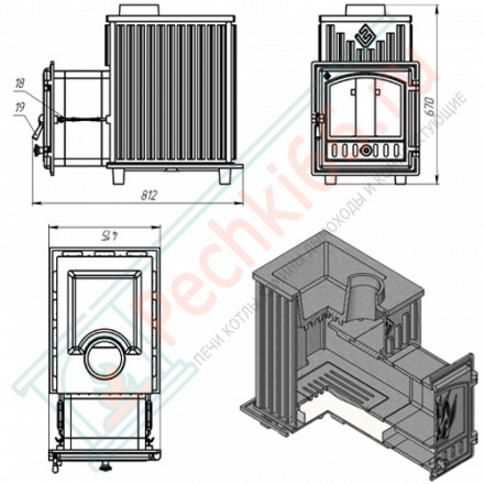Чугунная печь для бани Эверест 24 (280) (Everest)