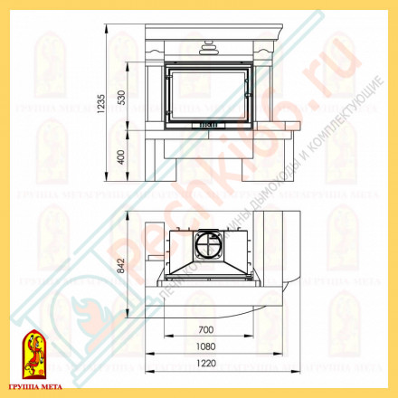 Облицовка Аллегро 700 Правая, бело-серый, серый (Мета)