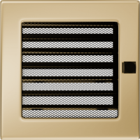 Вентиляционная решетка для камина с жалюзи 170х170, позолоченная (FireWay)