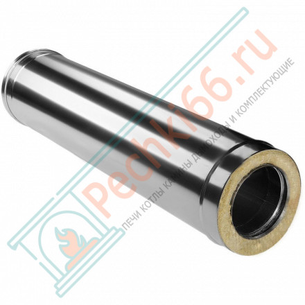 Сэндвич труба для дымохода L=1000 (НЕРЖ-321/0,5-НЕРЖ-439/0,5) d-180/260 (Дымок-Lux)