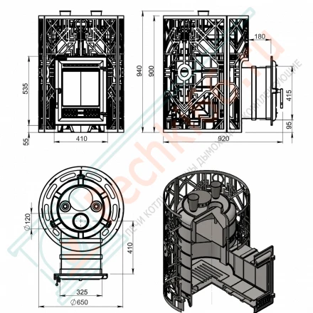 Печь для бани Эверест "Steam Master" GALAXY 30 (320) ЧУГУН GOLD