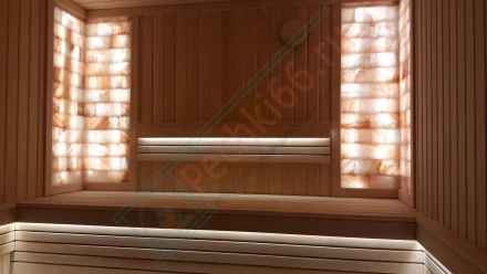 Кирпич из гималайской розовой соли 200x100x50 мм шлифованный (с пазом)