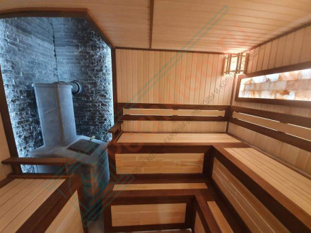 Чугунная печь для бани Комплект GFS ЗК 18 (М) Президент 850/50 Серпентинит (ТехноЛит)