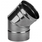 Отвод 45° без изол (НЕРЖ-321/0,5) d-120 (Дымок-Lux) Отвод 45° без изол (НЕРЖ-321/0,5) d-120 (Дымок-Lux)