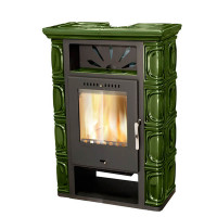 Печь-камин Borgholm keramik, Оливково-зеленая (Thorma) до 165 м3