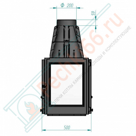 Чугунная топка 845 RL (Ferlux) 17 кВт