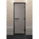 Дверь для хамама в черном профиле, сатин 2000x700 мм (DoorWood)