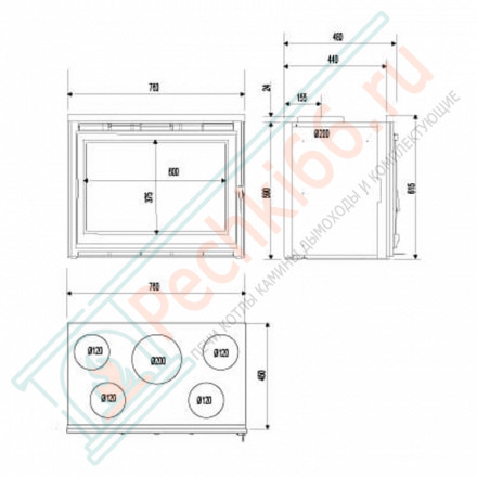 Каминная топка Tertio 76 VL 1 (Supra) 11 кВт