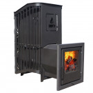 Печь для бани Терма Каменка мини удлиненная топка панорама (Варвара)